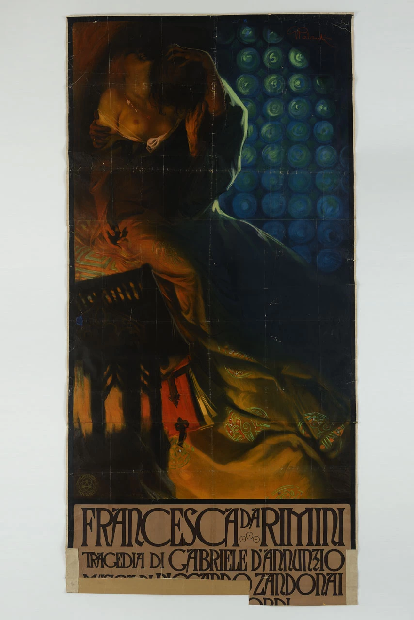 Francesca da Rimini tragedia di Gabriele D'Annunzio. amplesso di Paolo e Francesca - Museo Nazionale Collezione Salce, Treviso